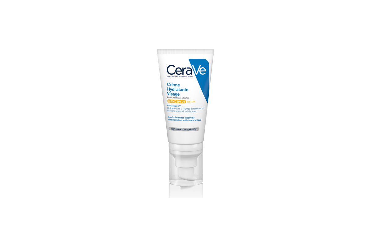 CeraVe Soin Crème Hydratante Visage Peaux Normales à Sèches SPF30 52ml