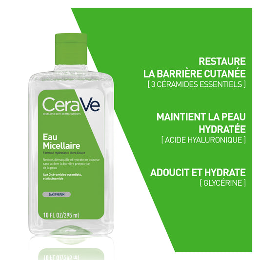 CeraVe Nettoyants Eau Micellaire Hydratante Démaquillante 295ml