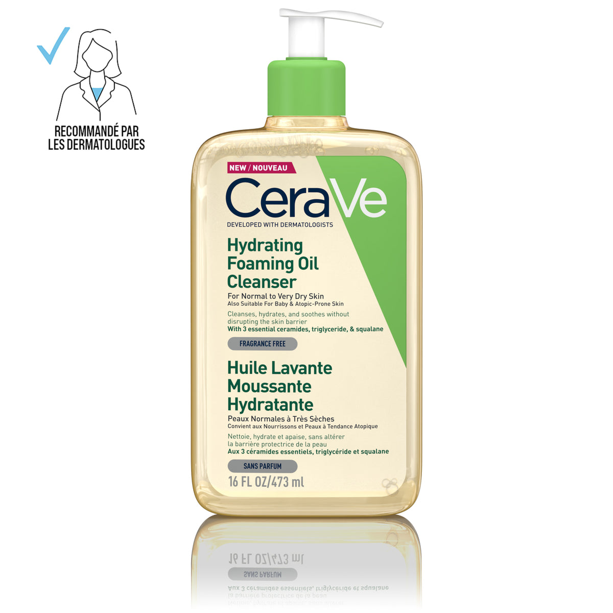 CeraVe Nettoyants Huile Lavante Moussante Hydratante 473ml